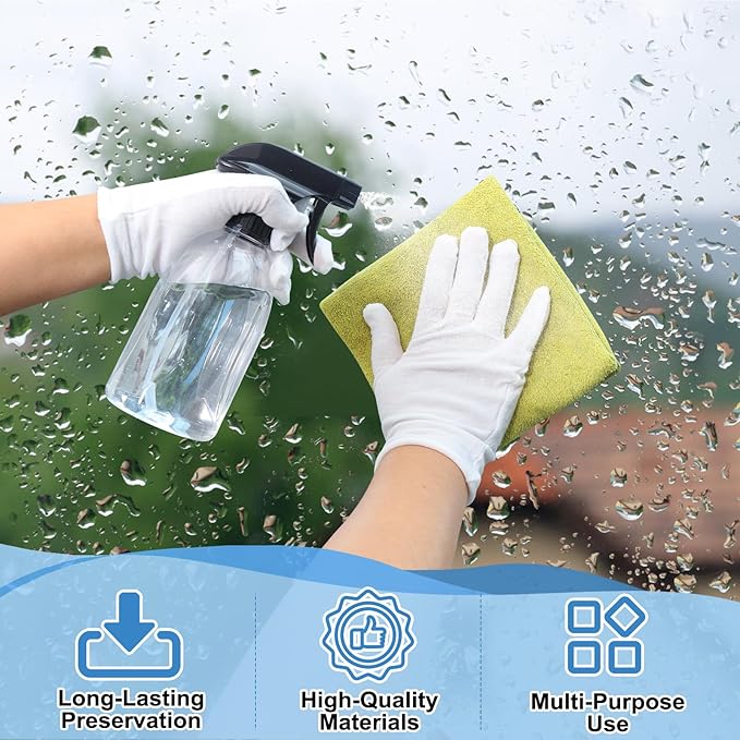 Bynccea Empty Water Plastic Spray Bottles 13.5oz/400ml Adjustable Nozzle Mist/Stream Water Spray Bottle Heavy Duty Spraying Bottles Plant Mister Spray Bottle for Cleaning Solutions, Plants, Hair