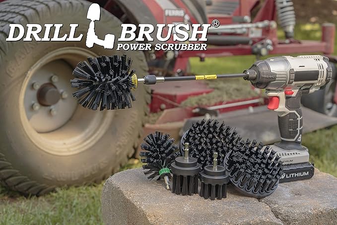 Ultimate Electric Spin Scrubber Drill Cleaning Kit with Extension - Cordless Drill Cleaning Brush Set, Power Scrubber, and Cleaning Supplies for Household and BBQ Tools - Grill Brush Scrubbing Brush