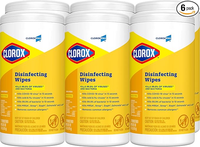 CloroxPro Clorox Disinfecting Wipes, Lemon Fresh, 75 Count (Package May Vary)