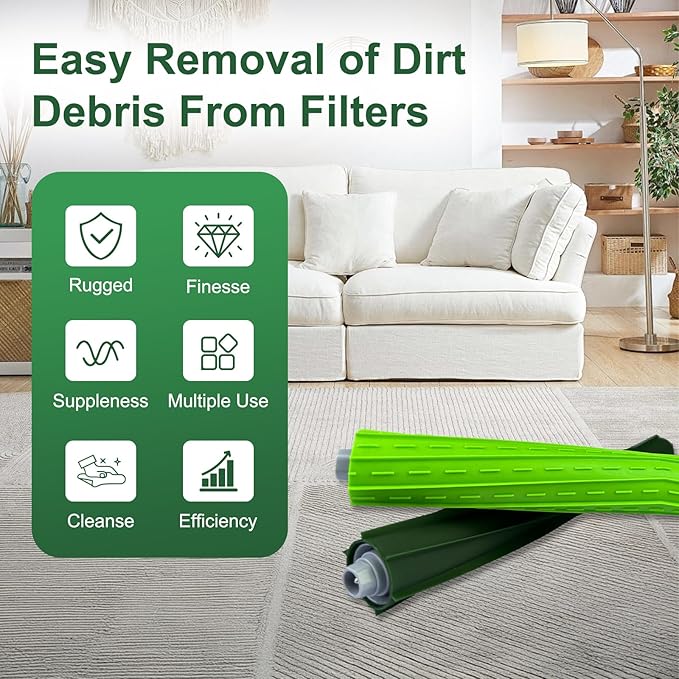 4 Set s9 Main Rubber Brush Replacement Accessories for iRobot Roomba s9 (9150) s9+ s9 Plus (9550) s Series Vacuum Cleaner