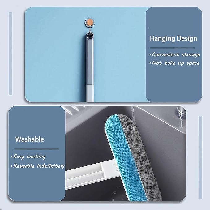Pet Hair Remover 4-in-1 Reusable Dog Cat Hair Cleaning Removal Brush with Extra Long Handle for Furniture, Carpet, Clothes, Bedding, Floor, Car, Window
