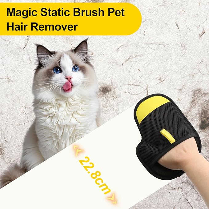 CONAMEI Pet Hair Removal Glove for Dogs and Cats,1 PCS Upgraded Double Sided Electrostatic Pet Hair Removal Gloves,Reusable Pet Cat Dog Hair Remover Gloves for Couch,Carpet,Bed Sheets,Blankets,Clothes