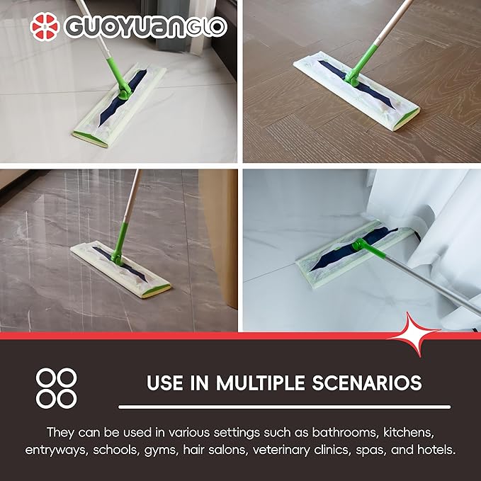 XL Dry Sweeping Cloths Compatible with XL Flat Mop X Large Disposable Mop Cloth for Floor Mopping and Cleaning,9.84x17.32 inch,60 Counts