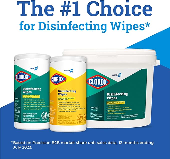 CloroxPro Clorox Disinfecting Wipes, Lemon Fresh, 75 Count (Package May Vary)