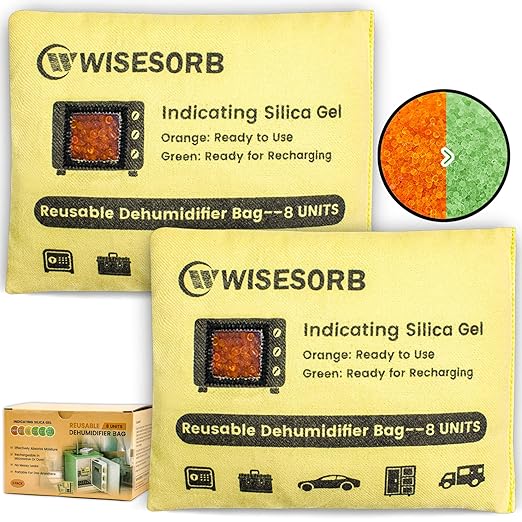 240G 2 Pack Rechargeable Silica Gel Desiccant Packets, Color Indicating Desiccant Packs for Storage, Moisture Absorbers for Suitcase, Storage Bins, Safe, 3D Filaments, Emoisture,Cars