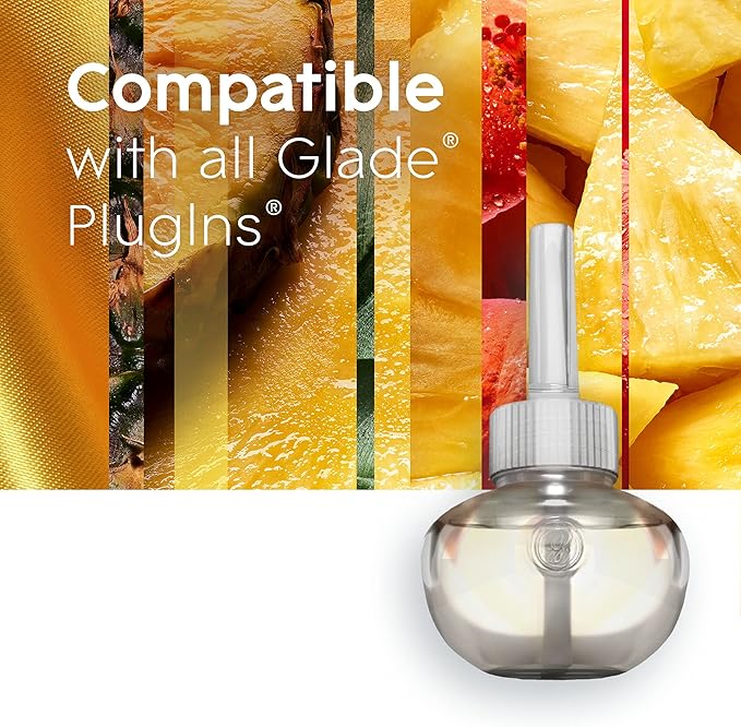 Glade PlugIns Refills Air Freshener, Scented and Essential Oils for Home and Bathroom, Hawaiian Breeze, 3.35 Fl Oz, 5 Count