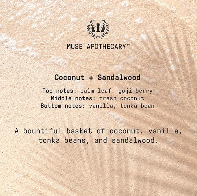 Muse Apothecary Flush Ritual - Aromatic & Refreshing Toilet Spray, Use Before You Go, 4 oz, Infused with Natural Essential Oils - Coconut + Sandalwood