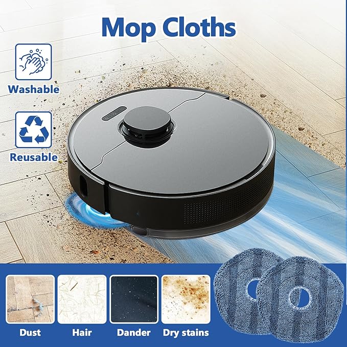 Resflyar 23 Pack Eufy Replacement Parts Kit for Eufy X10 Pro Omni Robot Vacuum Accessories, 1 Main Roller Brush, 4 Hepa Filters, 4 Mop Pads, 6 Dust Bags, 6 Side Brushes, 1 Screwdriver 1 Clean Tool