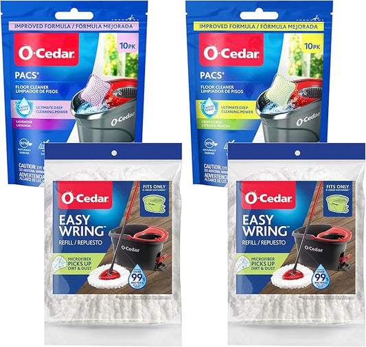 O-Cedar 2 Easywring Refills + 1 Citrus and 1 Lavender PACS (Variety Pack)