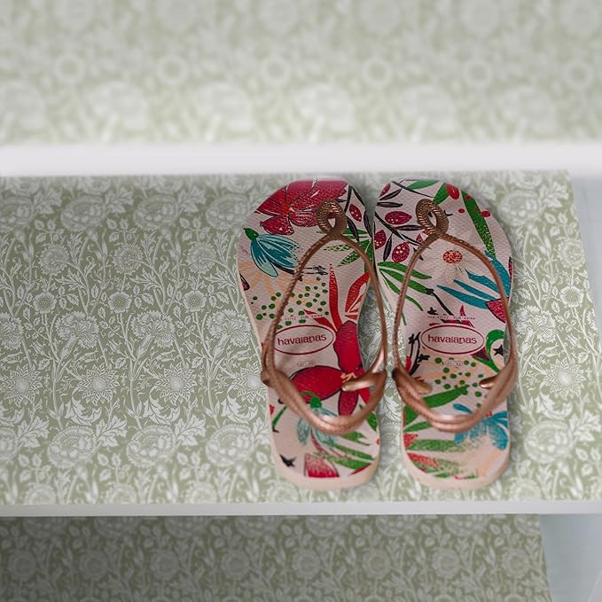 The Master Herbalist Fragrant Fresh Linen Scented Drawer Liners in a SAGE Green | William Morris Design| Pack of 5 Sheets (Folded) | Contains Essential Oils | Made in The UK