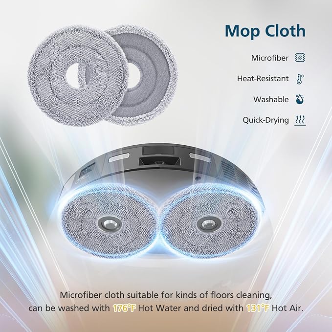 Saros 10R Accessories for Roborock Saros 10R / Qrevo CurvX Robot Vacuum, Replacement Parts with 4 Dust Bags, 4 Mop Pads, 4 HEPA Filters, 6 Side Brushes, Dual Zero-Tangling Main Brush