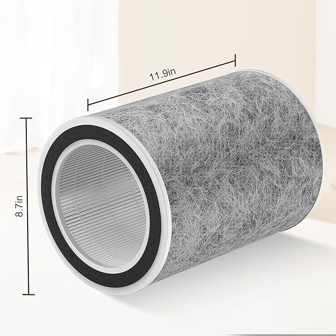 HP201 Replacement Filter Compatible with Shark HP201, HP202, UA205, AP1000 and For Shark HC501, HC502 Air Purifier MAX, Absorb 99.97% Particulate, Compare Part HE2FKBASMB, HE2FKBAS.