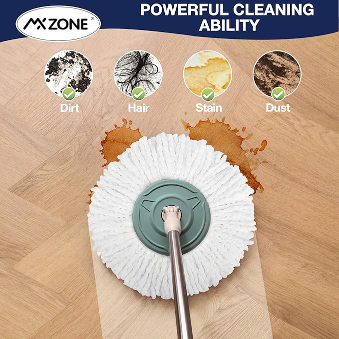 Spin Mop Replacement Head 5 Pack Magic Mop Refill for Hurricane 360° Systems, Microfiber Spin Mop Head, Round Shape Standard Universal Size