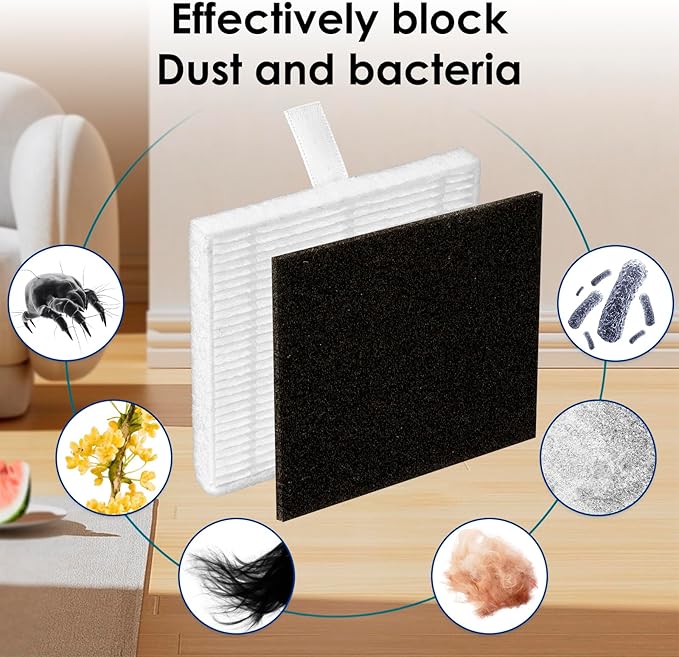 (4 Pack) T20+ HEPA Filters and Foam Filters Compatible With Airrobo T20+ Robot Vacuum Cleaner, Filter Kit, Replacement Parts 4 Filters, Filters Accessories Kit