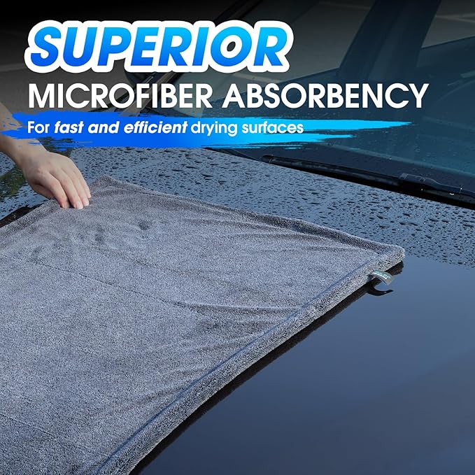 BMLEI Car Drying Towel, 48"x24" Extra Large Twisted-Loop Car Cleaning Towel,1300GSM Super Absorbent, Streak Free Microfiber Cleaning Cloth for Cars, Trucks,Full-Sized SUVs