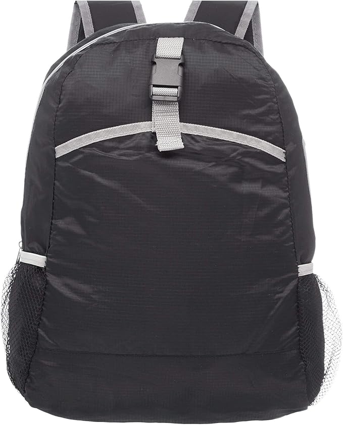 DISCOUNT PROMOS Lightweight Travel Packable Backpacks Set of 6, Bulk Pack - Perfect for Camping, Outdoor Sports - Black