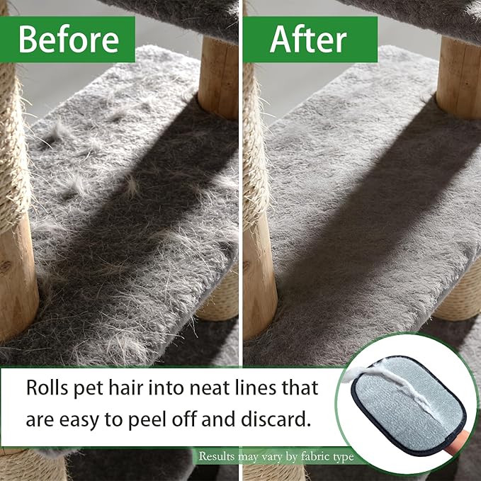 Froenza Pet Hair Remover Glove for Dogs & Cats, Electrostatic Fabric Hair Removal Mitt for Sofa, Couch, Bedding, Carpet & Car Interior, Reusable Furniture & Upholstery Cleaning Tool