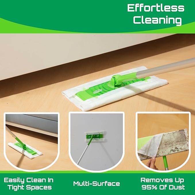 Dry Sweeping Cloths Mop Refills Disposable Sweeping Cloths Floor Dust Refills Mop Pad, Floor Cloth Refills for Swiffer Standard Sweeper , 7.87x11.81inch,150 Count
