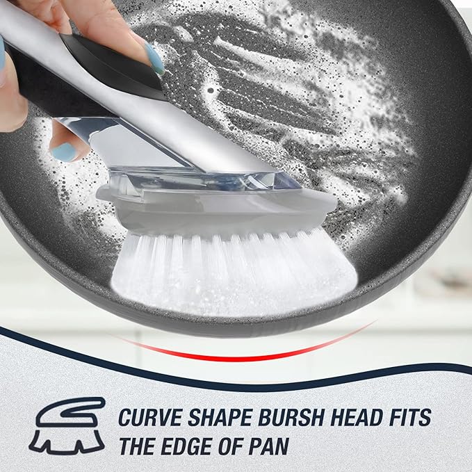 Brush Refills for OXO Dish Brush - 6 Pack Dish Brush Cleaning Soap Dispensing Head Replacement for Scrubber(Grey)