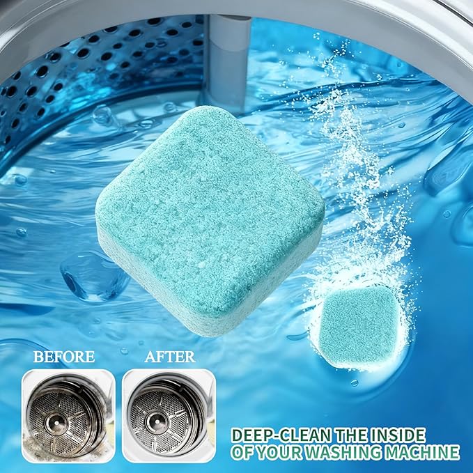 SOPAMI Washing Machine Cleaner Tablets 12 Pack, Deep Clean HE Front Load Top Load Washer, Remove Stubborn Pet Hair Odors, Septic Safe Pet Owner Solution