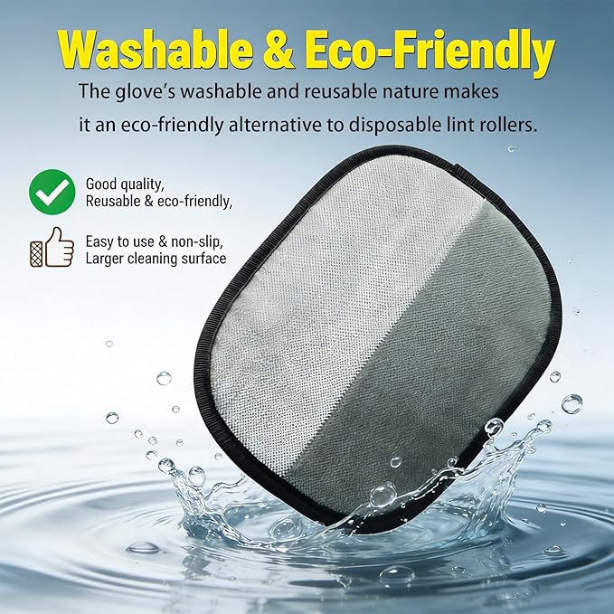 Pet Hair Removal Glove for Cats & Dogs, Electrostatic Grooming Glove for Pet Shedding Hair, Reusable Fur Remover for Furniture Sofa Carpet Car, Lint Cleaning Tool (1 Pcs)