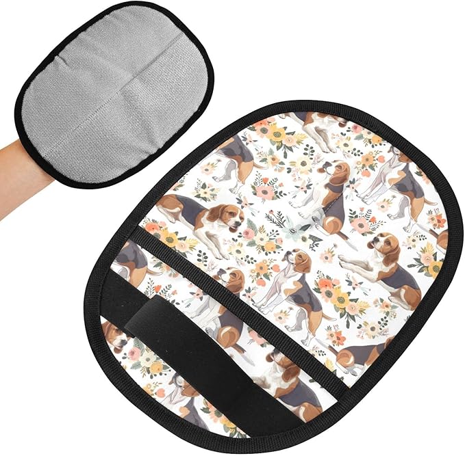 I·D Good Figure Pet Grooming Gloves Reusable Dog & Cat Hair Remover for Furniture, Car Interiors Multi-Surface Deshedding Tool for Carpets, Bedding & Home Cleaning