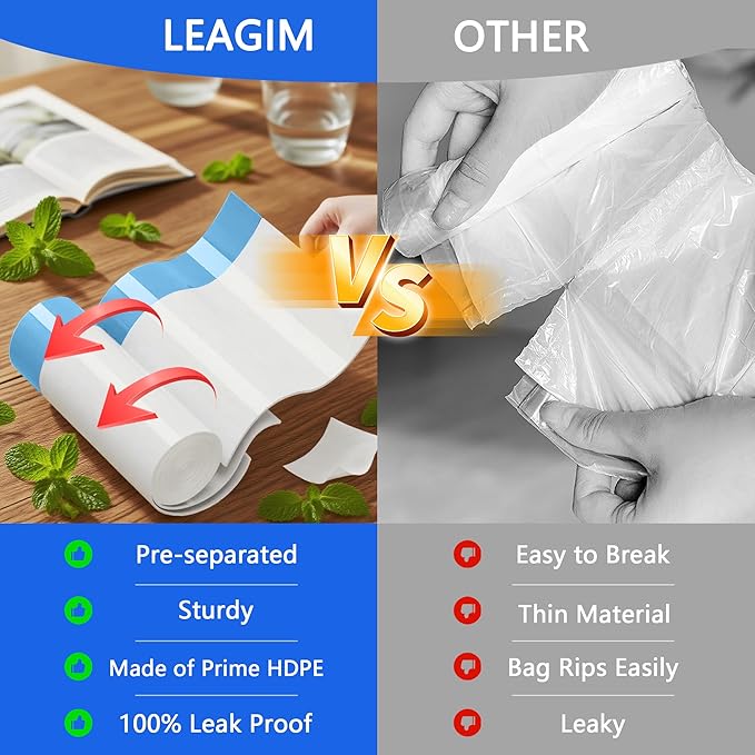 Small Trash Bags 2 Gallon, 360 Count -1.2 Mil Drawstring Mini Garbage Bags, White Plastic Trash Can Liners for Bathroom Accessories, 7.5 Liter, Bedroom, Dorm Room Essentials, Office