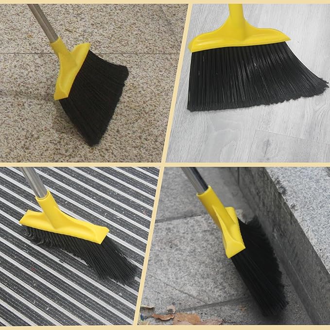 FRAXIR 3 Pack Outdoor Heavy Duty Broom 59 Inch - Commercial Grade for Patio, Garage, Restaurant, Lobby, Mall, Market, Office, Kitchen, Driveway, and Warehouse Cleanup