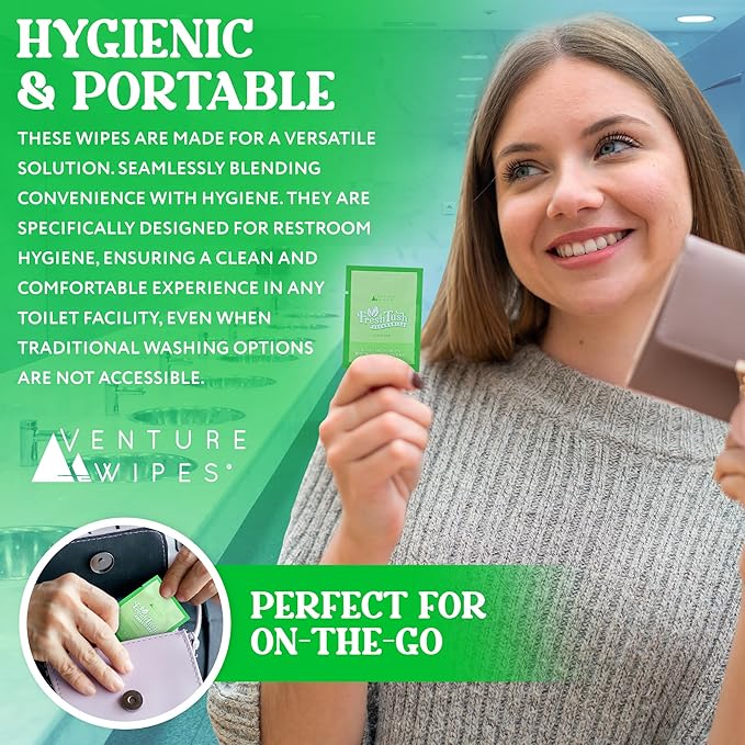 Venture Wipes FreshTush Flushables Scented - Premium Quality Personal Cleansing Wipes - Gentle on Sensitive Skin - Hygienic & Portable - Ideal for On-The-Go and Daily Use - 30 Count