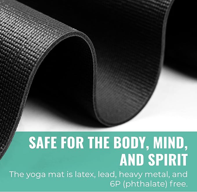 10-Pack Classic Yoga Mat With Carrying Strap, 68" x 24" Non Slip Exercise Mat, 4mm Thick Fitness Mat, Anti-Tear, Bulk Yoga Mats for Home Workout, Gym, School, or Studio