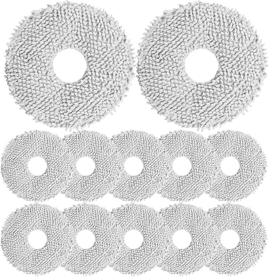 12Pack Microfiber Vacuum Mop Cloth Pad for Dreame X50 Ultra/L20 Ultra/L10s Pro/L10s Pro Gen2/X40 Ultra/for Xiaomi X10+/X20+/for Mova P10/P50 Robot Vacuum,Replacement Part Washing Mopping Pad Mop Pad