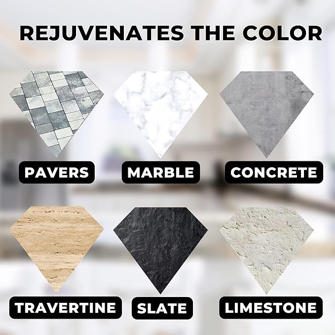 Color Enhancer Sealer for All-Natural Stone and Pavers. Marble, Travertine, Limestone, Granite, Slate, Concrete, Grout, Brick, Block. (Trial/Trial)