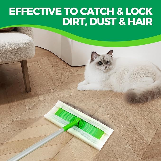Dry Sweeping Cloths Disposable Mop Refills Floor Dust Refills Mop Pad for Swiffer Standard Sweeper, 7.87x11.81inch, 50 Count