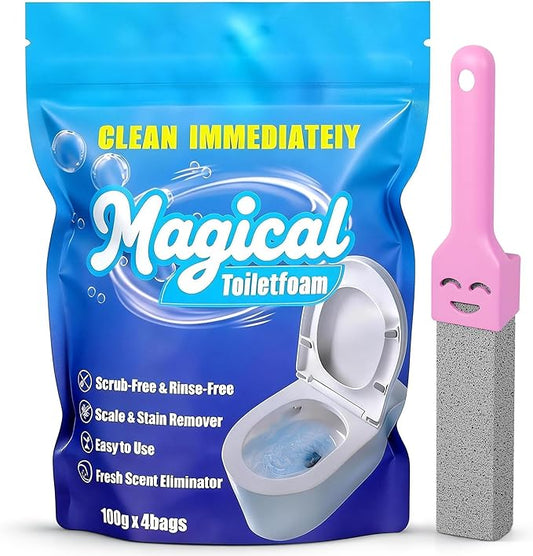 MineeCozee Foaming Toilet Bowl Cleaner Powder: Self-Activating Foam Toilet Cleaner for Deep Cleaning - Stain Remover for Bathroom