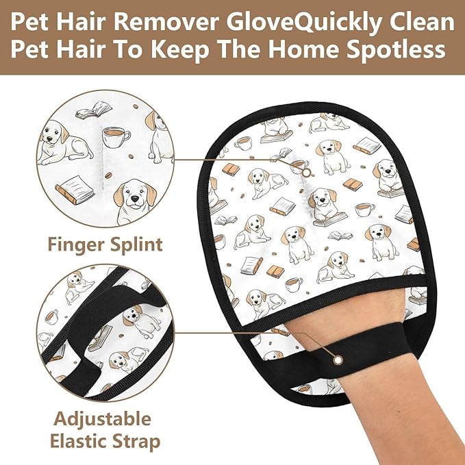I·D Good Figure Pet Grooming Gloves Reusable Dog & Cat Hair Remover for Furniture, Car Interiors Multi-Surface Deshedding Tool for Carpets, Bedding & Home Cleaning