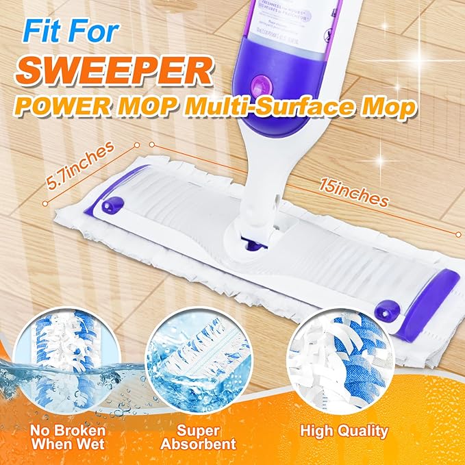 20 Pack Disposable Mop Pads for Swiffer Power Mop Pads, Replacement for Power Mop Refills Power Mop Pads, Multi-Surface Mop and PowerMop Wood Mop Floor Cleaning