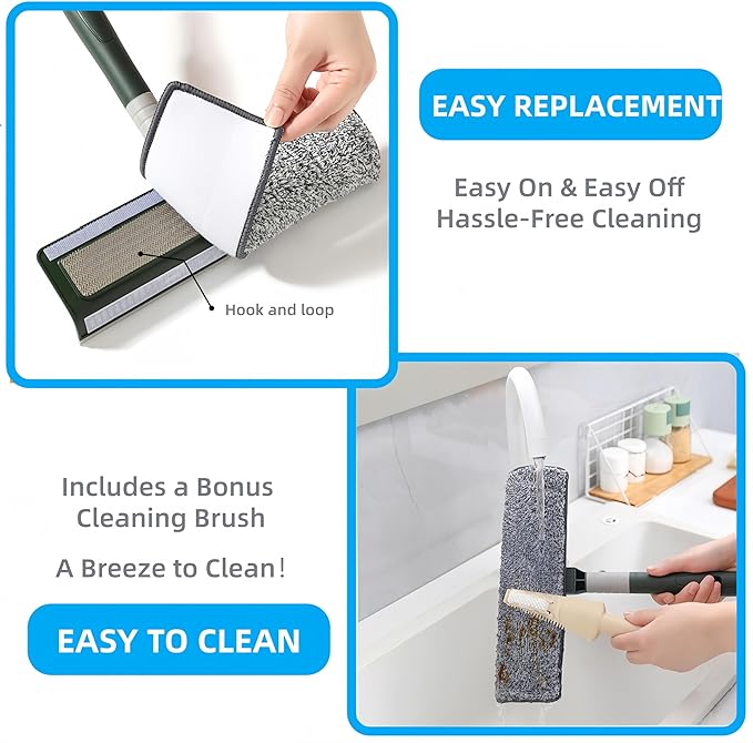 4 in 1 Window Squeegee Cleaner Set,Window Cleaning Tool with 81" Adjustable Extendable Pole,Professional Long-Handled Window Washing Kit for Home,Outdoor Windows, Glass, Floor