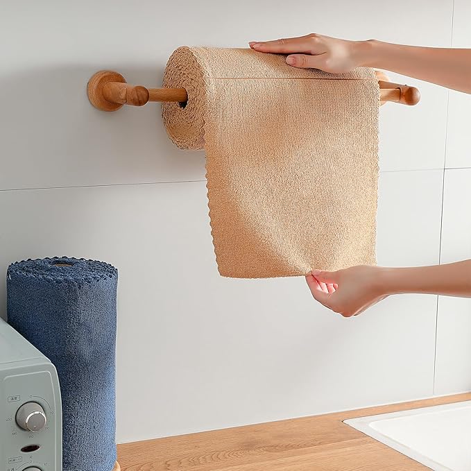 Tigona 80 Pack Microfiber Cleaning Cloth Roll,Lint Free Rags & Tear Away Reusable Towels Washable Scratch,Ultra Absorbent Dish Rags(12" x 12") for Car Kitchen Home Garage-Dark Coffee