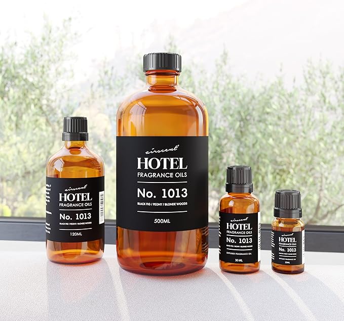AirScent Hotel Diffuser Oil No. 1013 - Black Fig Peony Blonde Woods - Hotel Scent Dupe - Premium Fragrance Oil for Ultrasonic and Waterless Diffusers and Crafting - 30 mL, 1 fl oz Glass Bottle