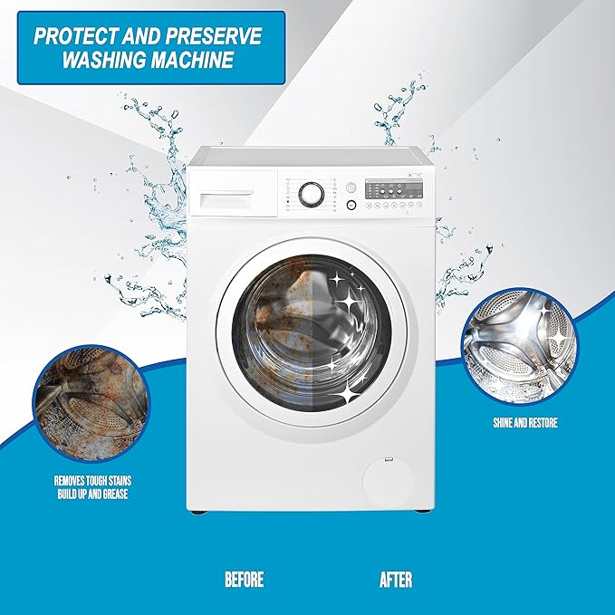 Air Jungles Washing Machine Cleaner Tablets 24 Count, Fragrance Free, Deep Cleaning Laundry Washer Drum and Tub, Compatible with Front and Top Load Washer, 12 Month Supply