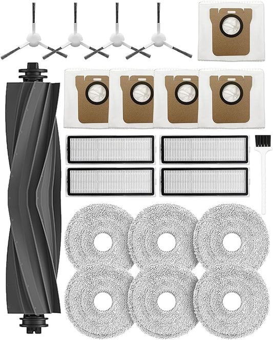 Replacement Part for Dreame L10 Ultra /L10s ultra /L10s pro/ L10s Pro Gen 2/ L10 prime; Xiaomi X10+/ X20+ Vacuum Cleaner,1Rubber Main Brush,6Mop Pads, 5Dust Bag,4Filters-iRobacc 21 PCS