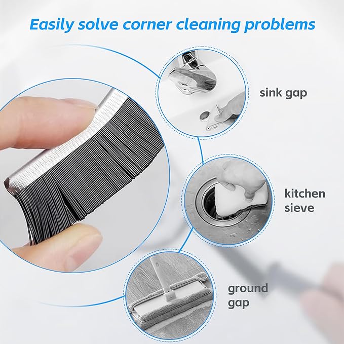 6Pcs Hard Bristle Crevice Cleaning Brush, Small Cleaning Brush, Grout Cleaner Brush, Toilet Brush, Scrub Brush for Shower Tile, Skinny Gap Cleaning Tools for Kitchen, Home, Household, Window