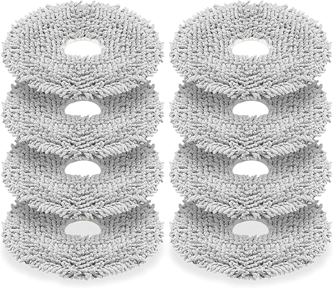 8 Pack Replacement Mop Pads Compatible with iRobot Roomba Plus 405 Combo / 505 Combo / 507 Combo Robot Vacuum Cleaner, Reusable & Washable Microfiber Mop Cloth Refill