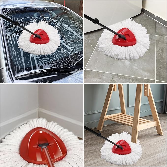 10 Pack Mop Replacement Heads Compatible with O Cedar Triangle Swivel Mops, Spin Mop Microfiber Refills, Deep Cleaning Easy to Replace