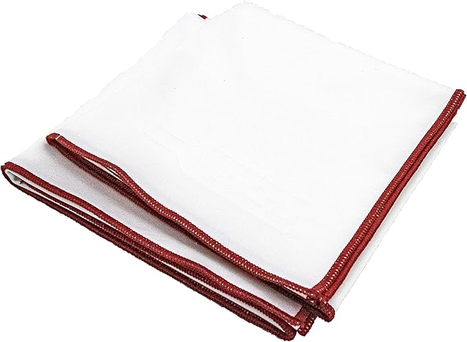 Wine Chic The 2-Pack Premium Microfiber Wine Glass Polishing Cloths, Large Lint-Free Drying Towels for Glasses, Stemware, Glassware, Camera Lenses, 25 Inch X 20 Inch (White, 2 Count)