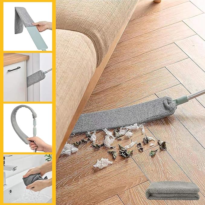 Retractable Gap Dust Cleaning Artifact |Extendable Duster Cleaning Tool for Hard-to-Reach Areas |Reusable Washable Dusting Wand for Home,Ceiling,Blinds,Under Furniture (2)