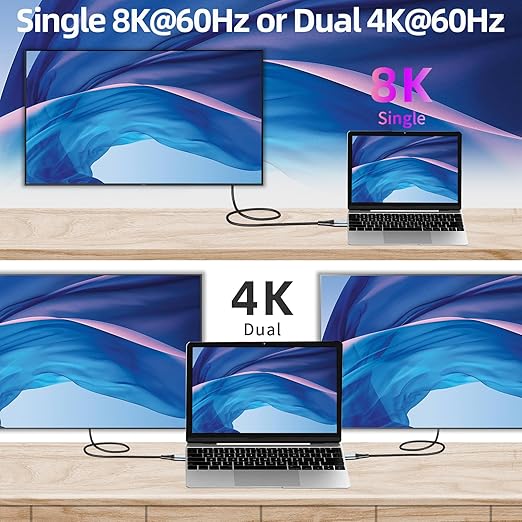 Talmosal 240W for Thunderbolt 4 Cable 10 ft, Support 8K@60Hz, 4K@144Hz 40Gbps/240W PD Charging for iPhone 17, USB4, Mac mini M4 / M4 Pro, MacBook Pro, Docking, eGPU, SSD, Surface Pro