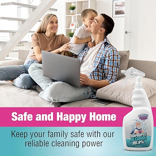 99% Isopropyl Alcohol Spray - One Gallon (Pack of 4) 32 Fl Oz Bottles - Ultimate Rubbing Alcohol Cleaner for Electronics, Wounds, and Household Use