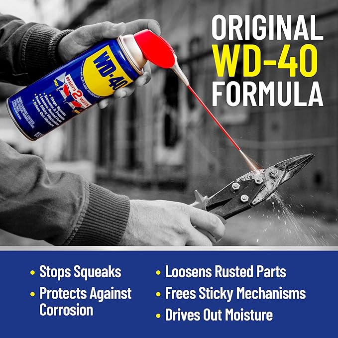 WD-40 Multi-Use Product & Specialist Silicone Lubricant Combo Pack, Smart Straw Sprays 2 Ways, Original Formula 12oz & Water-Resistant Silicone 11oz (Pack of 2)