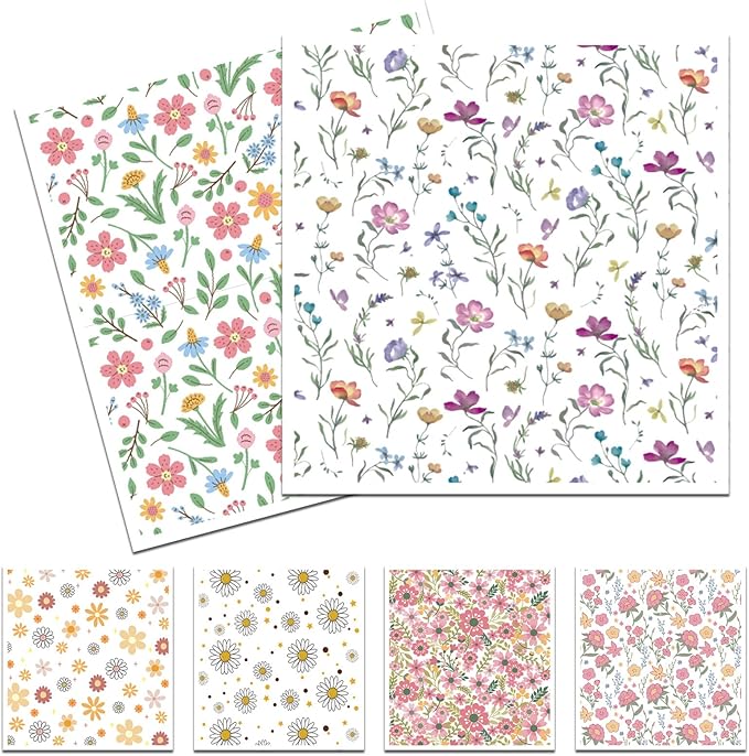 Floral Swedish Dish Cloths for Kitchen, 6 Pack Reusable Wildflowers Swedish Kitchen Dishcloths, Absorbent Sponge Cleaning Dish Cloths for Party Home Cleaning Quick Drying Washable Hand Towel